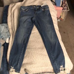 Zara striped side jeans never worn smoke free pet free home has some stretch